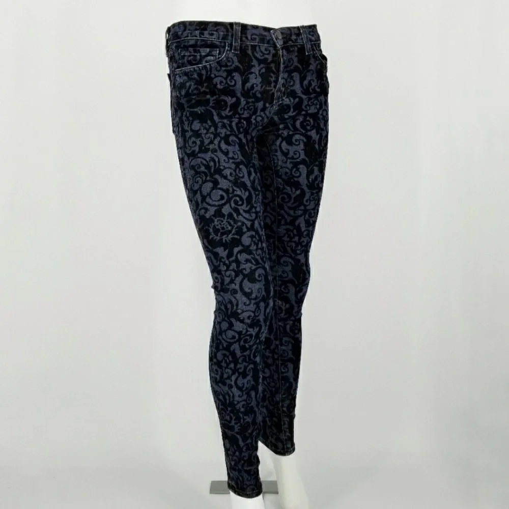 J Brand Skinny Leg Black Brocad Jean Size 26 - Picture 2 of 9